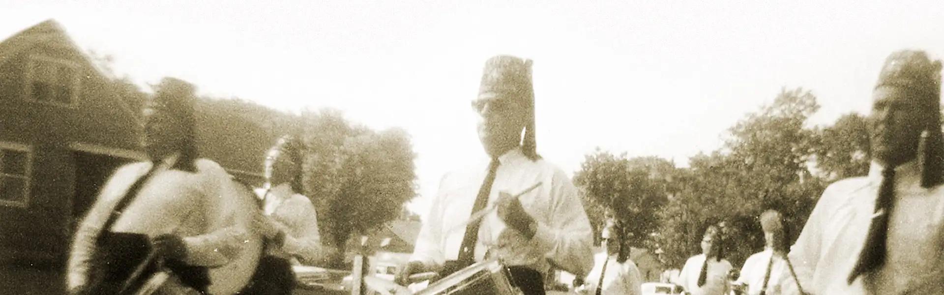 Jim Davis marching as a Shriner.