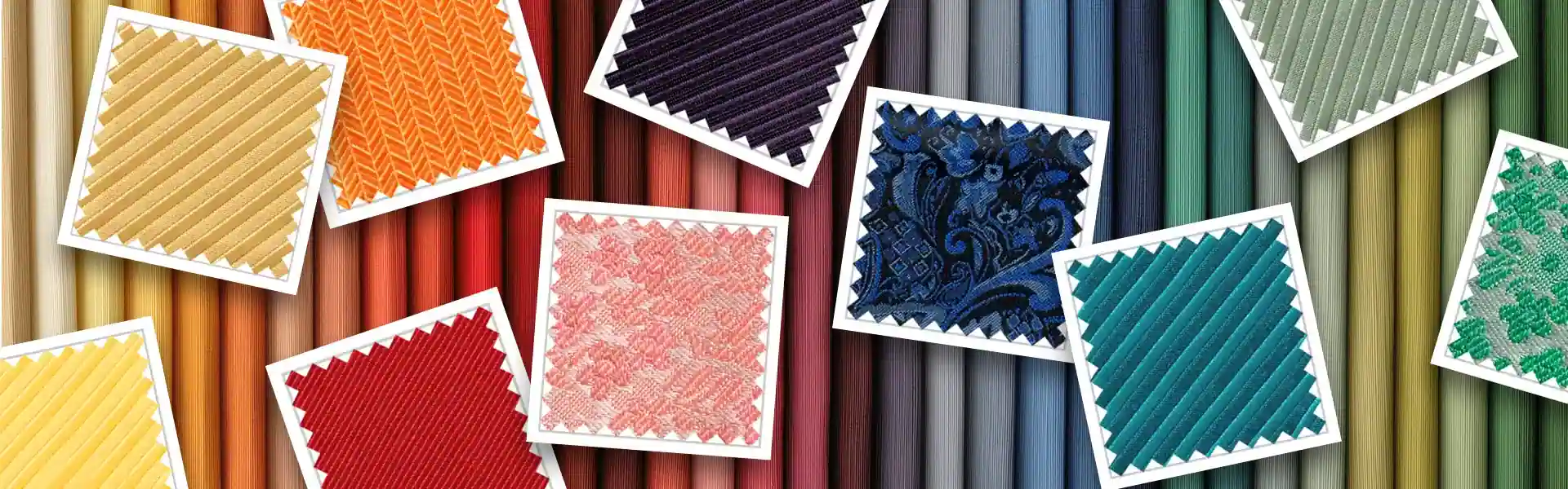 Multiple fabric swatches in multiple colors.